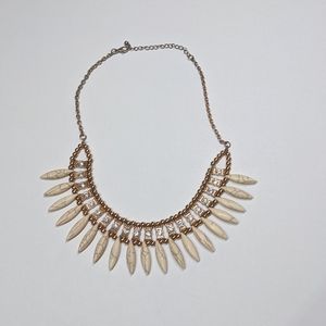 H&M Cream and Gold Jeweled Necklace